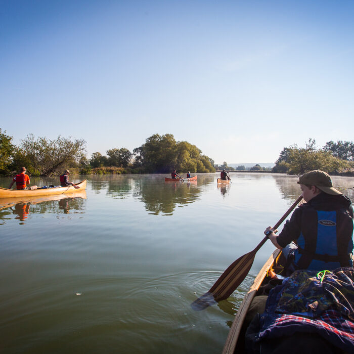 Canoe trekking on the Meuse river