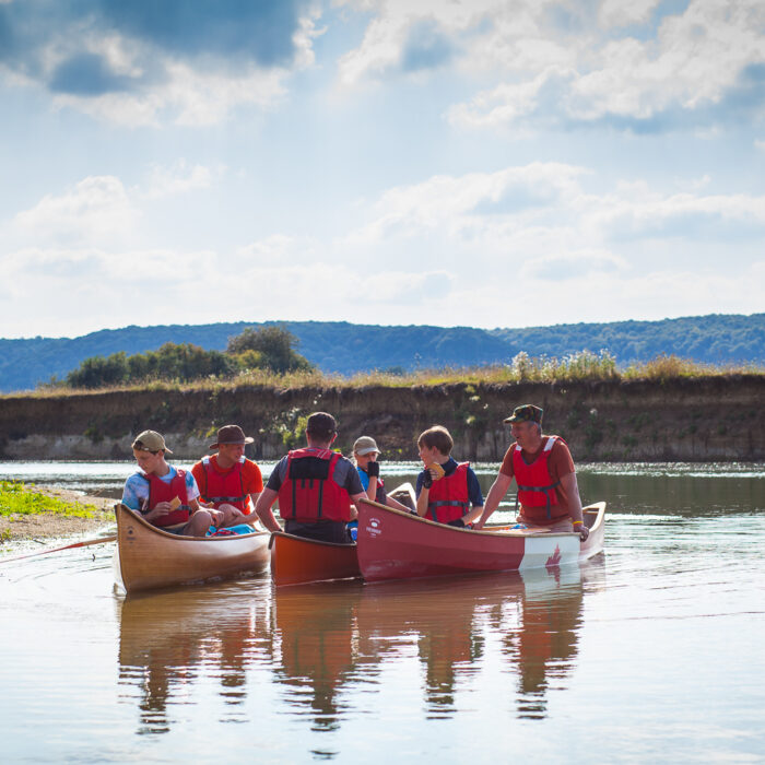 Canoe trekking on the Meuse river